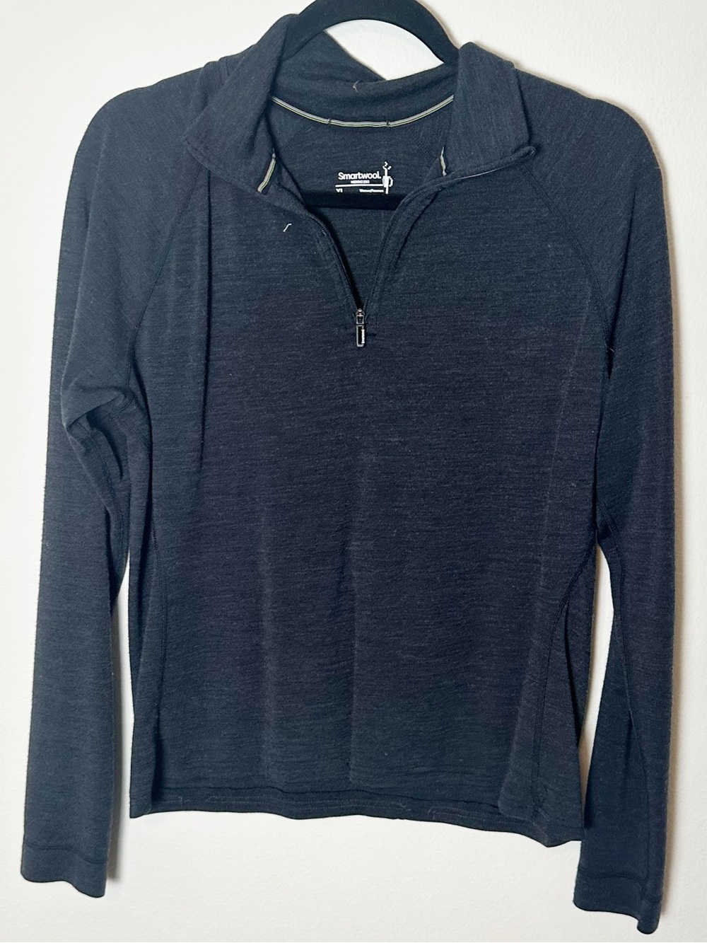 Smartwool Merino Wool 250 Quarter Zip Long Sleeve Charcoal Grey Crop Extra Large